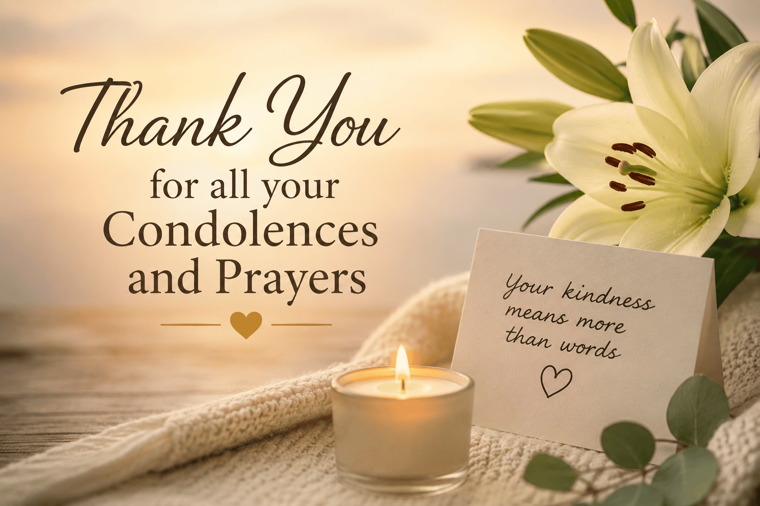 thank you for all your condolences and prayers