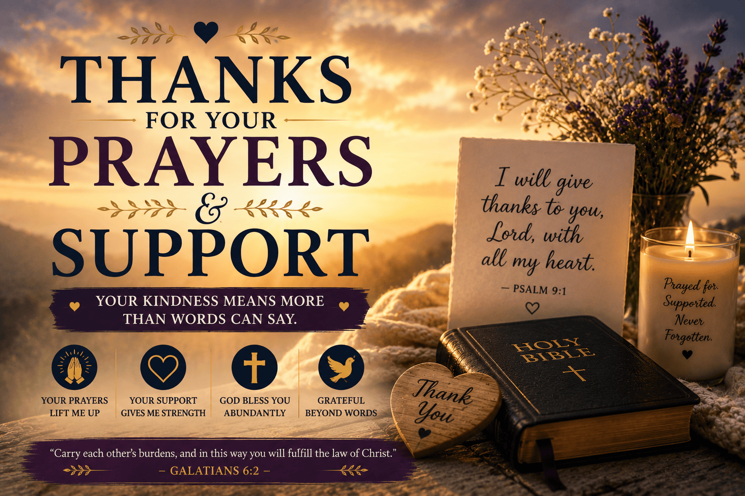 thanks for prayers and support
