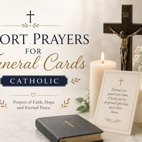 short prayers for funeral cards catholic